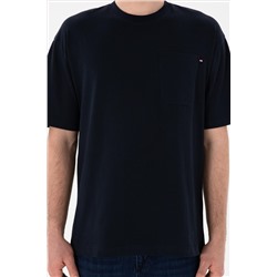 Erkek Comfort Fit Bisiklet Yaka Lacivert Tişört
