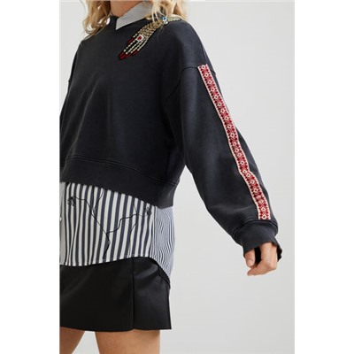Sudadera felpa parches