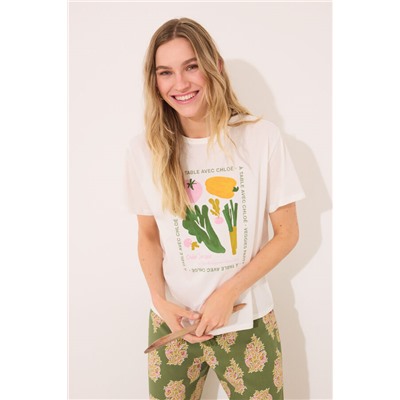 Camiseta manga corta 100% algodón "verduras"