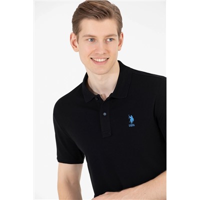 Erkek Siyah Basic Polo Yaka Tişört