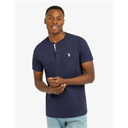 SOLID JERSEY HENLEY SHIRT