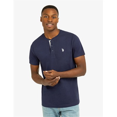 SOLID JERSEY HENLEY SHIRT