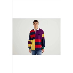 United Colors of Benetton Benetton Erkek Mix Uzun Kol Renk Bloklu Polo T-shirt 122A3ECCU300L-901