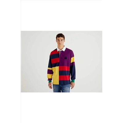 United Colors of Benetton Benetton Erkek Mix Uzun Kol Renk Bloklu Polo T-shirt 122A3ECCU300L-901