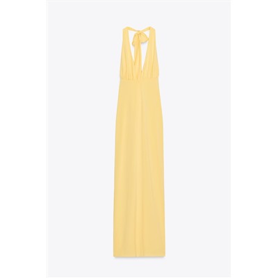 HALTERNECK OPEN BACK LONG DRESS