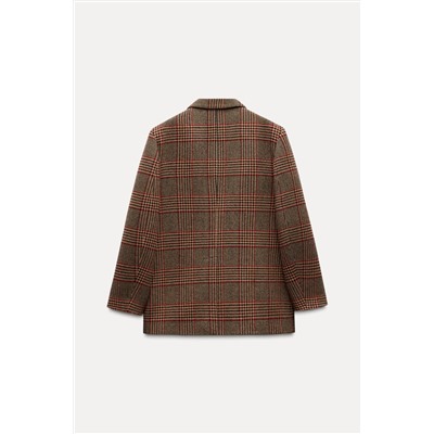 ZW COLLECTION CHECK WOOL BLEND BLAZER