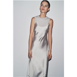 SATIN DRESS WITH WOOL
