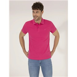 Pembe Slim Fit Polo Yaka Basic Tişört