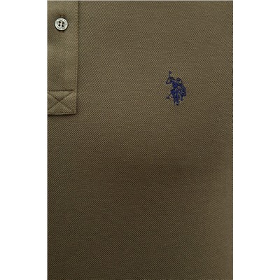 Erkek Koyu Haki Basic Polo Yaka Tişört