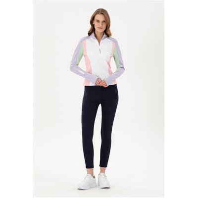 Kadın Lila Dik Yaka Sweatshirt