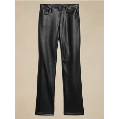 Mid-Rise Bootcut Vegan Leather Pant