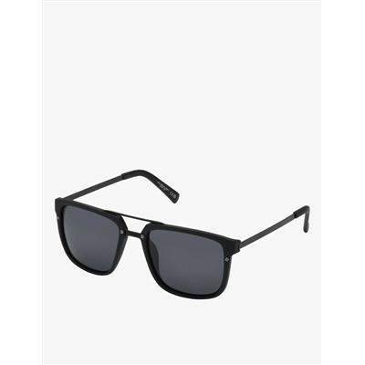MEN'S POLARIZED RECTANGULAR WOOD FRAME SUNGLASSES