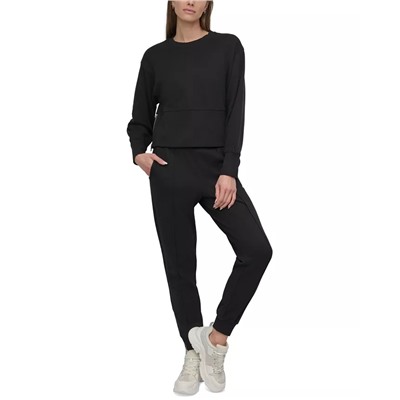 DKNY Sport Women's Zip-Cuff High-Rise Cotton Joggers
