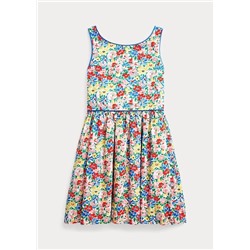 Girls 2-6x Floral Cotton Poplin Dress