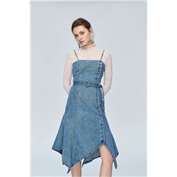 Vestido vaquero asimétrico Azul
