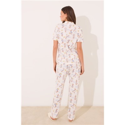 Pijama largo camisero 100% algodón "Peter Rabbit"