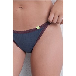 Braga brasileña seamless pointelle azul