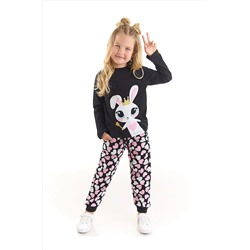 DenokidsTatlı Tavşan Kız Çocuk T-shirt Pantolon Takım