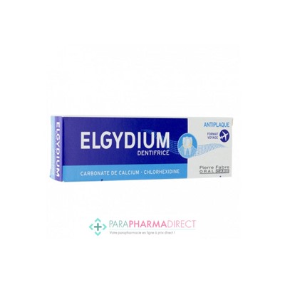 Elgydium Dentifrice Anti-Plaque Dentaire 50ml Format Voyage