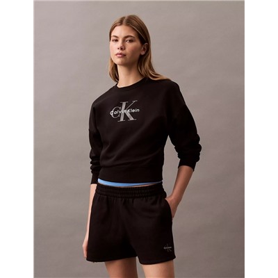 Fleece Monogram Logo Relaxed Sweatshirt