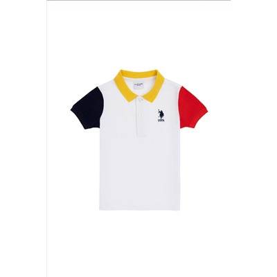 Erkek Çocuk Beyaz Polo Yaka Tişört