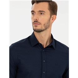 Lacivert Slim Fit Oxford Gömlek