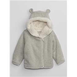 Baby Sherpa-Lined Garter Sweater