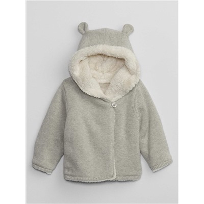 Baby Sherpa-Lined Garter Sweater