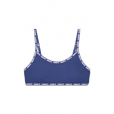 Sujetador top algodón copas extraíbles azul