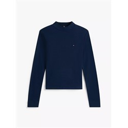 Mockneck Stretch Knit Top