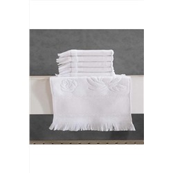 Fiesta Beyaz Etamin Saçaklı Işlemelik 30*50 6'lı Mutfak Havlusu ST01535