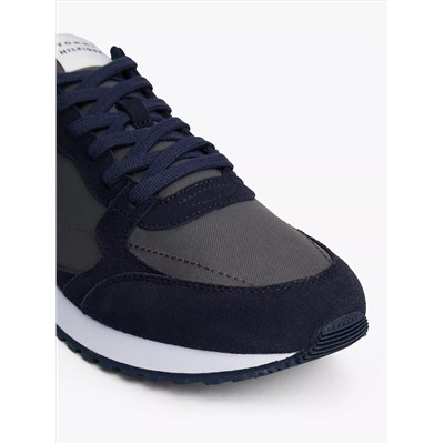 Mixed-Texture Suede Sneaker