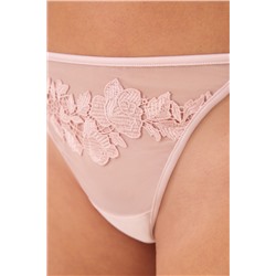 Tanga tira encaje rosa