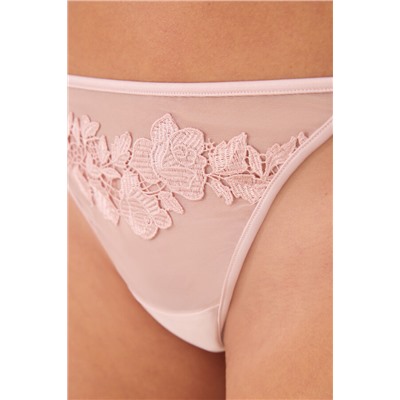Tanga tira encaje rosa