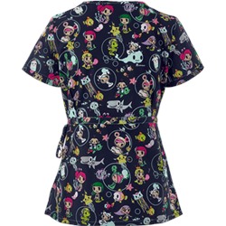 koi Scrubs Tokidoki Deep Sea Friends Mock Wrap Print Top