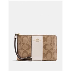 Corner Zip Wristlet In Signature Canvas