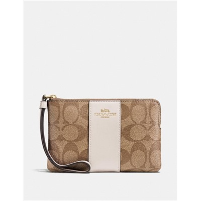 Corner Zip Wristlet In Signature Canvas