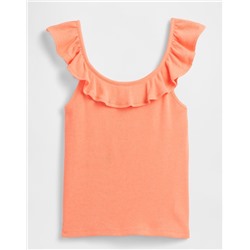 Kids Ribbed Ruffle Tank Top