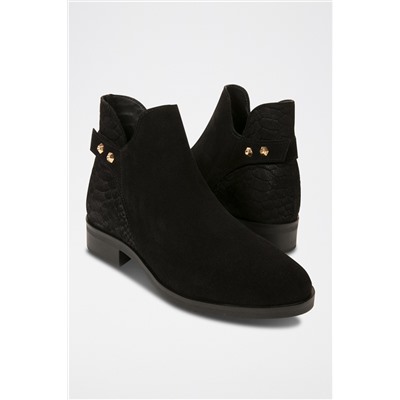 Botines de nobuk Negro