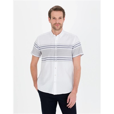 Lacivert Regular Fit Kısa Kollu Gömlek