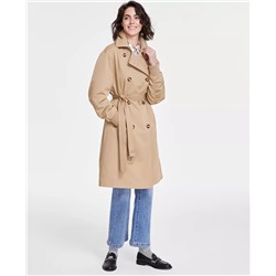 KARL LAGERFELD PARIS Women's Ruched-Sleeve Trench Coat