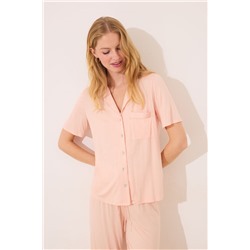Pijama camisero viscosa naranja