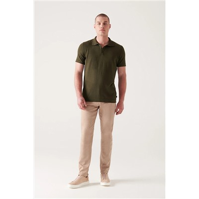 Avva Erkek Bej Yandan Cepli Armürlü Slim Fit Esnek Chino Kanvas Pantolon E003008