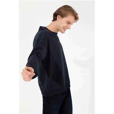 Erkek Lacivert Bisiklet Yaka Sweatshirt