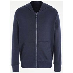 Navy Zip Through Hoody