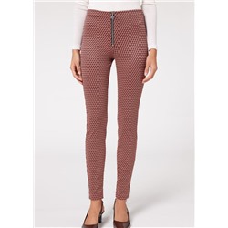 Skinny Leggings aus elastischem Gewebe mit Reißverschluss