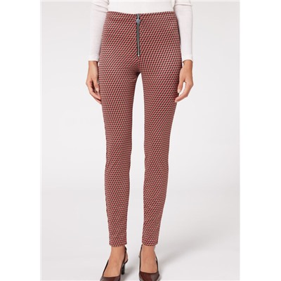 Skinny Leggings aus elastischem Gewebe mit Reißverschluss