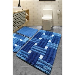 Chilai Home Pıazza Mavi 3 Lu Set 60x100 Cm 50x60 Cm 40x60 Cm Banyo Paspas Seti 8682125920023