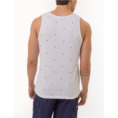 ALL OVER ANCHOR PRINT JERSEY MUSCLE TANK