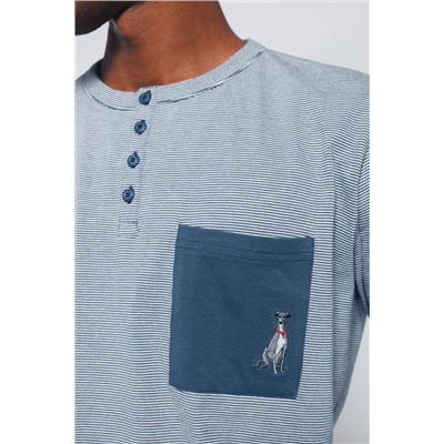 Pijama largo microraya borado galgo